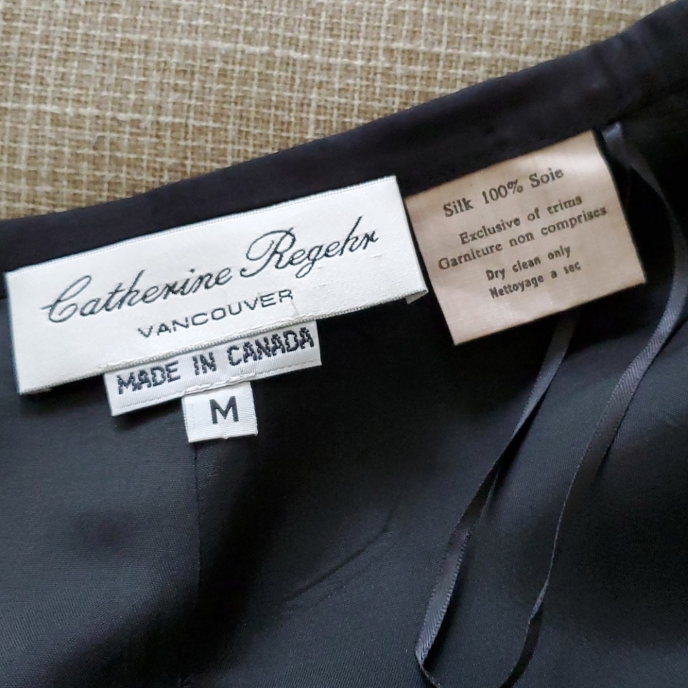 Catherine Regehr 100% Silk Black Long Skirt - Picture 5 of 5